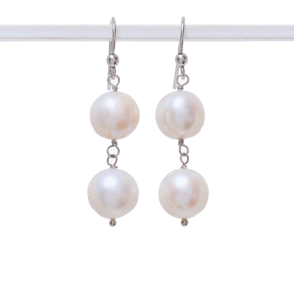 Orecchini in Perle bianche ed Argento