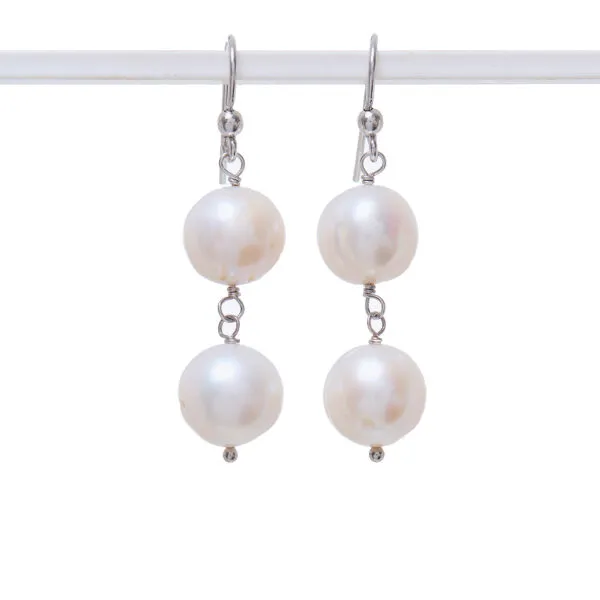 Orecchini in Perle bianche ed Argento