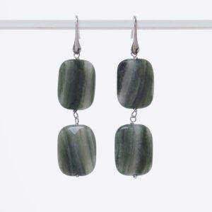 Orecchini in Agata Salvia ed Argento