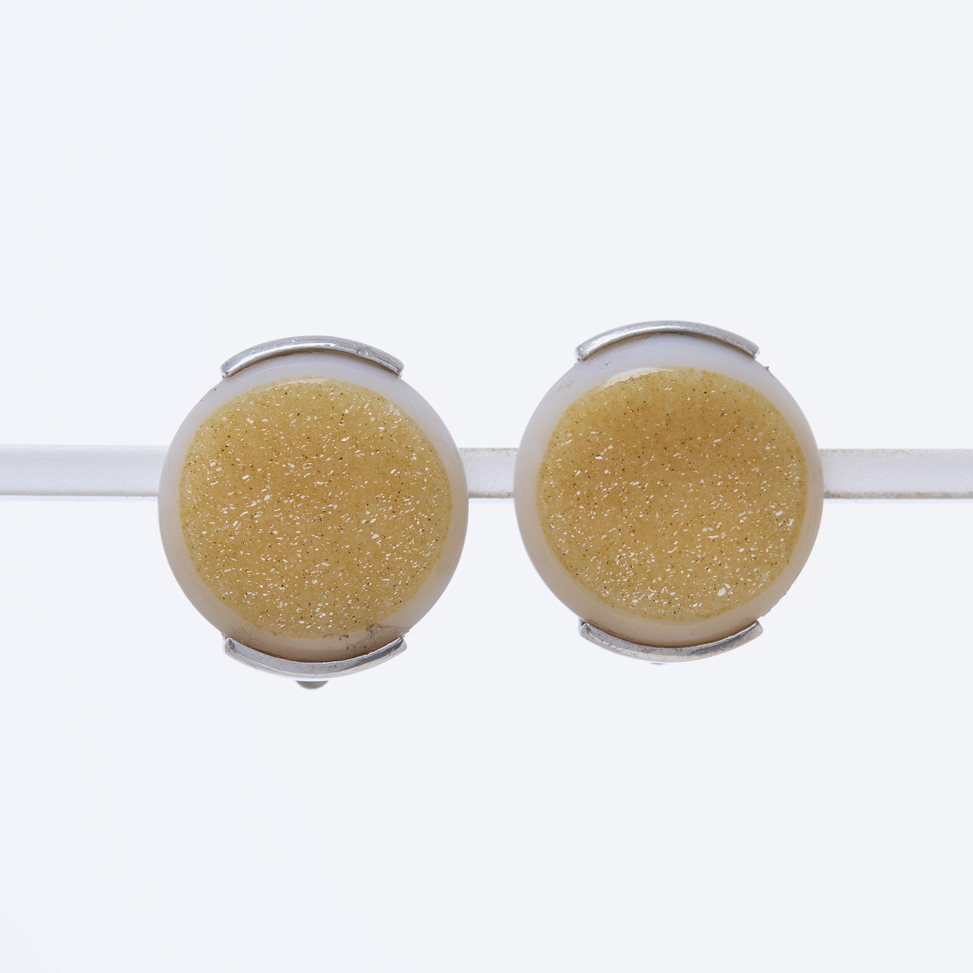 Orecchini a Clip in Agata Cristallizzata Orecchini a Clip in Agata Cristallizzata