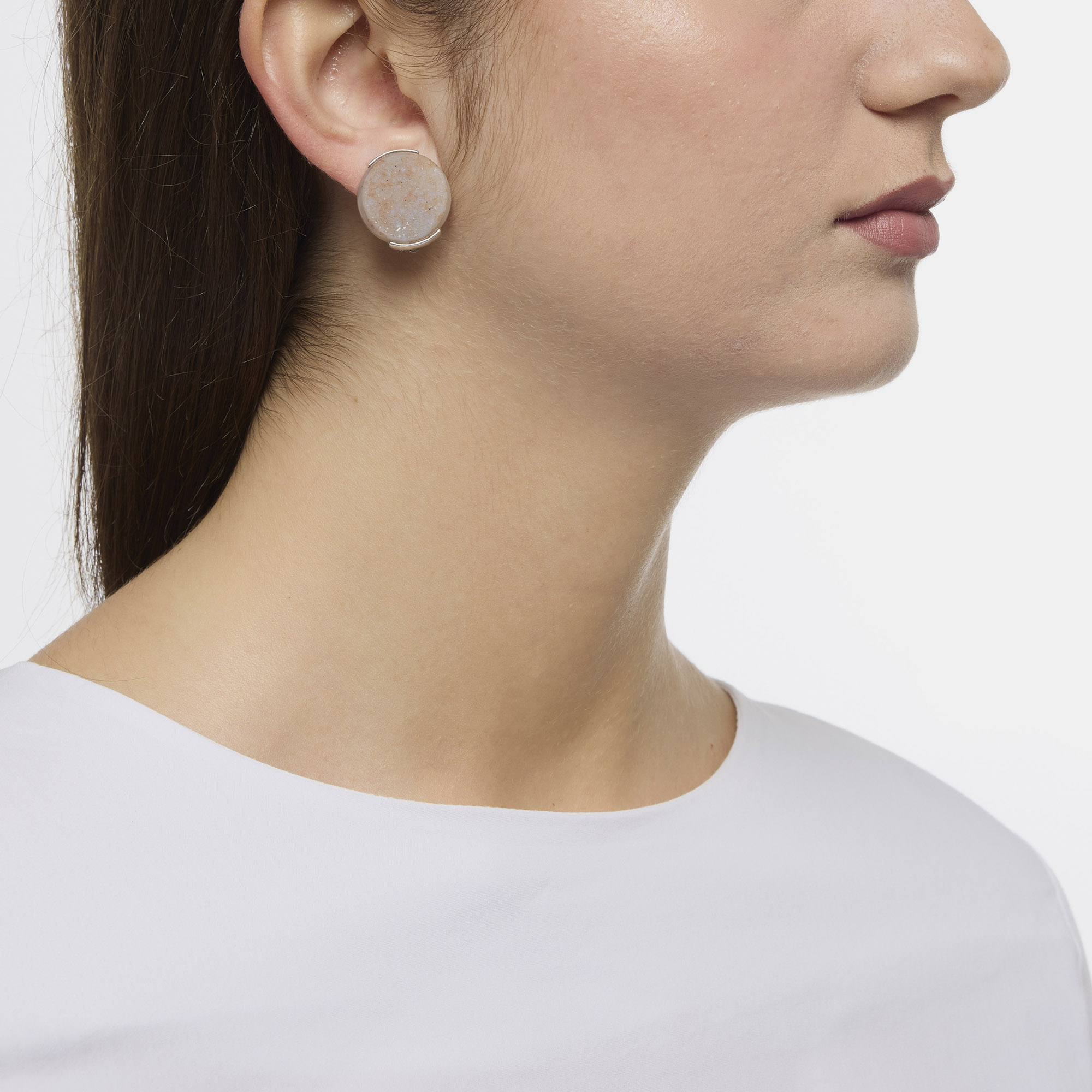 Gekristalliseerde Agaat Clip Oorbellen Gekristalliseerde Agaat Clip Oorbellen