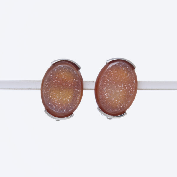 Orecchini a Clip in Agata Cristallizzata