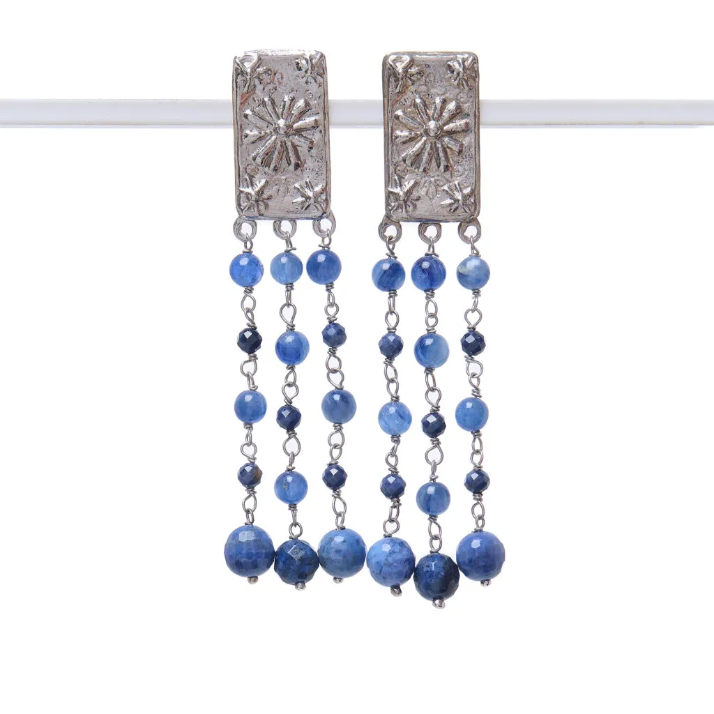 Orecchini in Cianite ed Argento