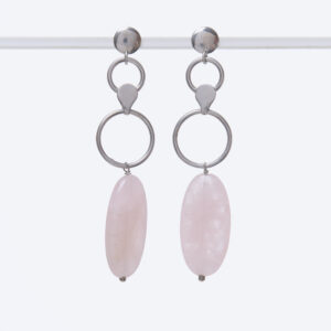 Orecchini in Quarzo Rosa ed Argento