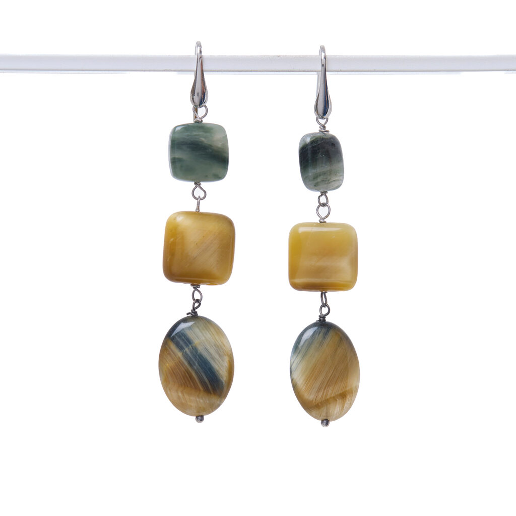 Orecchini in Occhio di Falco e Golden Eye