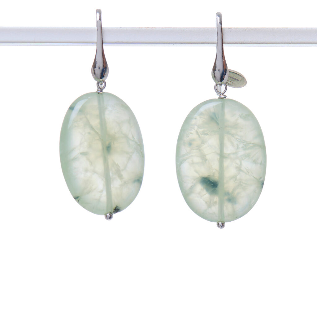Orecchini in Prehnite ed Argento