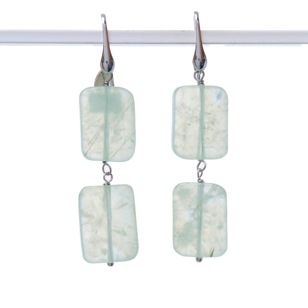 Orecchini in Prehnite ed Argento