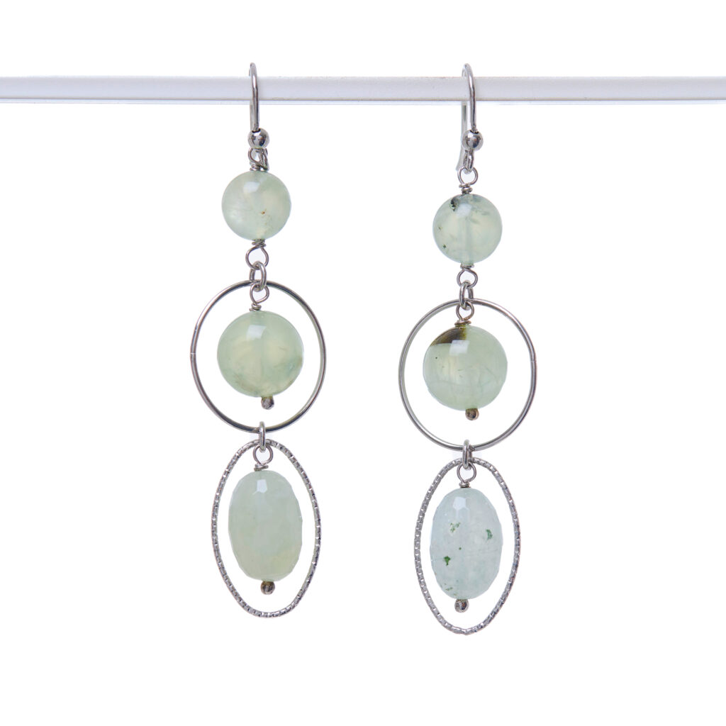 Orecchini in Prehnite ed Argento
