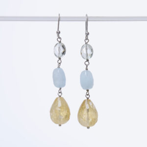 Orecchini in Prehnite e Quarzo Citrino