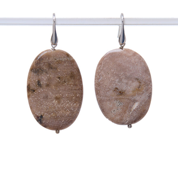 Orecchini in Corallo Fossile ovale