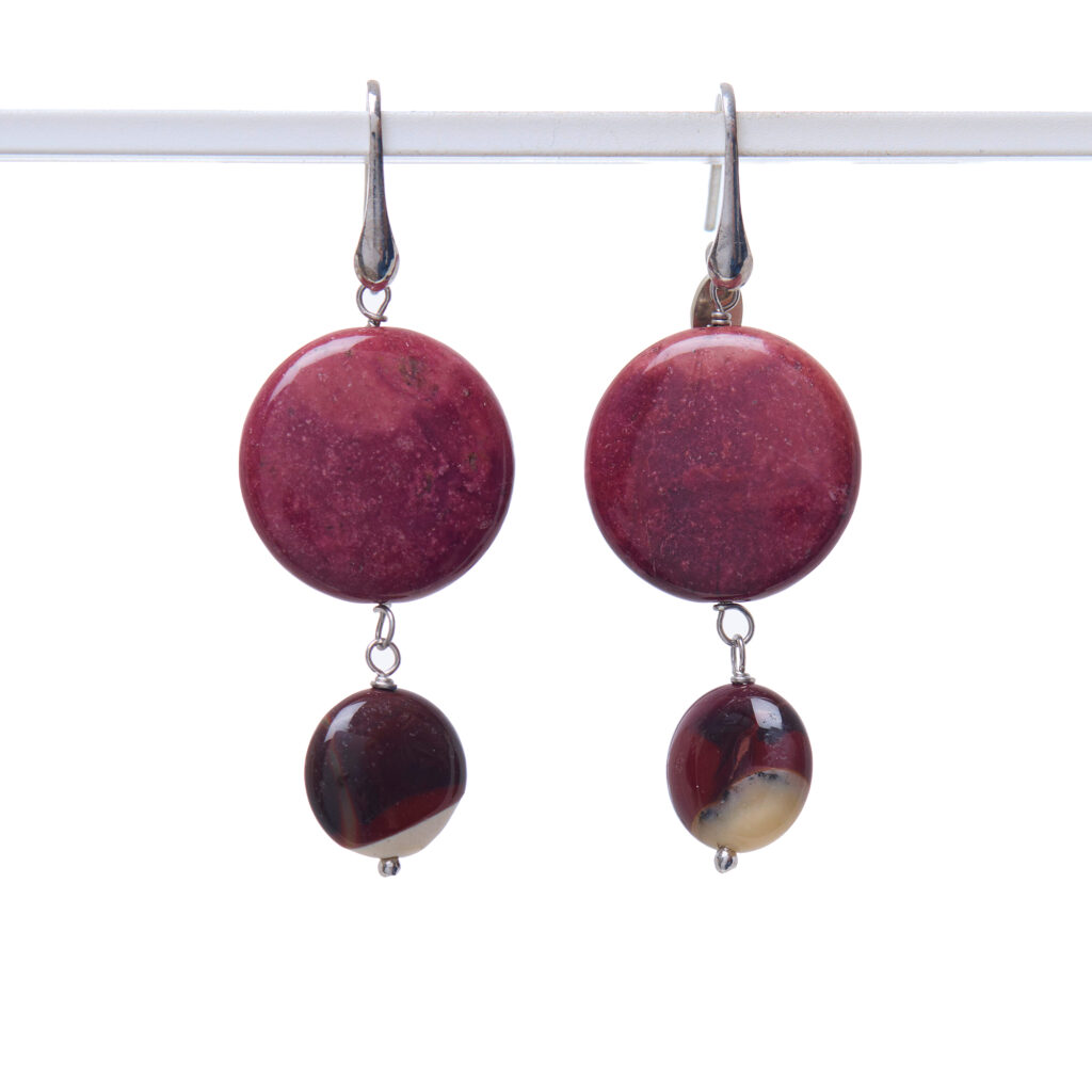 Orecchini in Mokaite ed Argento