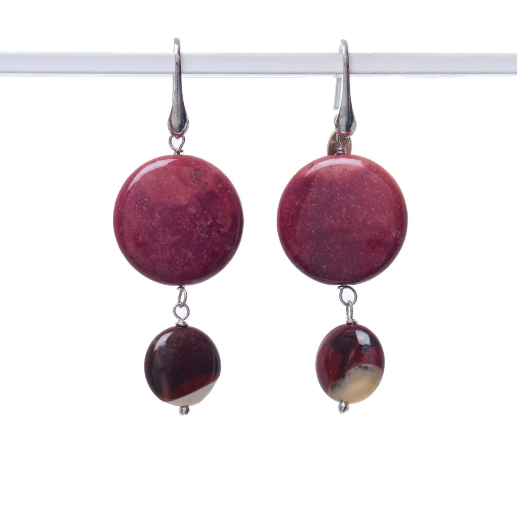 Boucles d'oreilles en argent et mokaïte