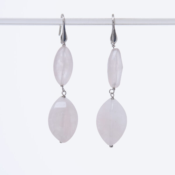 Orecchini in Quarzo rosa ed Argento