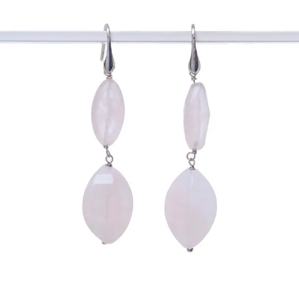 Orecchini in Quarzo rosa ed Argento