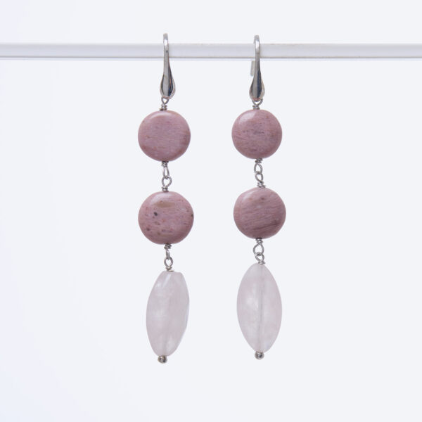 Orecchini in Rodonite e Quarzo Rosa