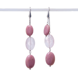 Orecchini in Rodonite e Quarzo Rosa