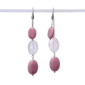 Orecchini in Rodonite e Quarzo Rosa
