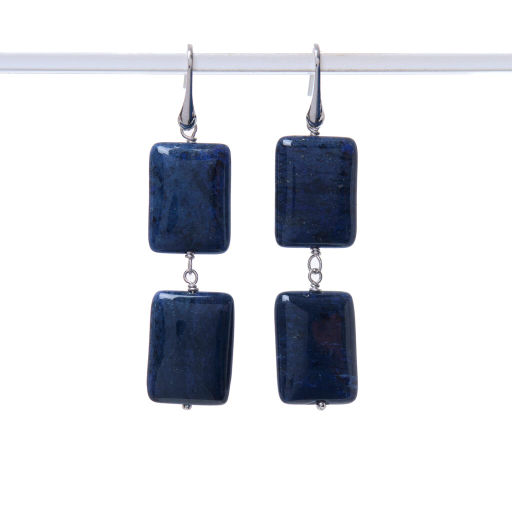 Orecchini in Dumortierite ed Argento