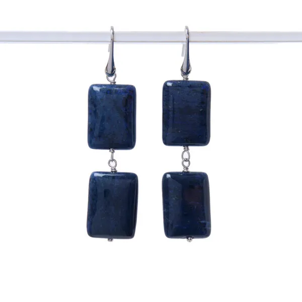 Orecchini in Dumortierite ed Argento