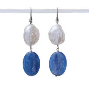 Orecchini in Cianite e Perle