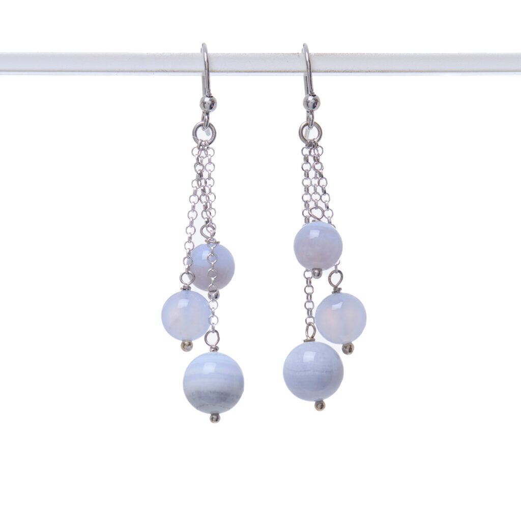 Orecchini in Calcedonio ed Argento