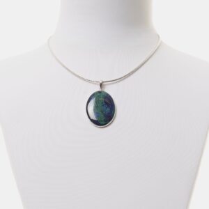 Ciondolo in Azzurrite Malachite con Argento