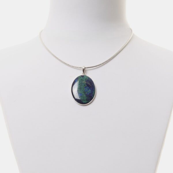 Ciondolo in Azzurrite Malachite con Argento