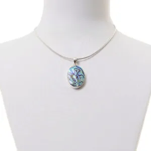 Parelmoer en zilveren hanger