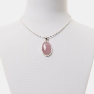 Ciondolo in Quarzo Rosa ed Argento