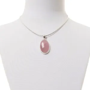 Hanger van Rozenkwarts en Zilver