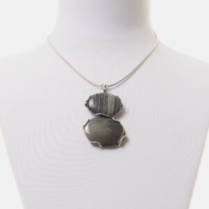 Ciondolo composto in Agata Salvia e Diaspro