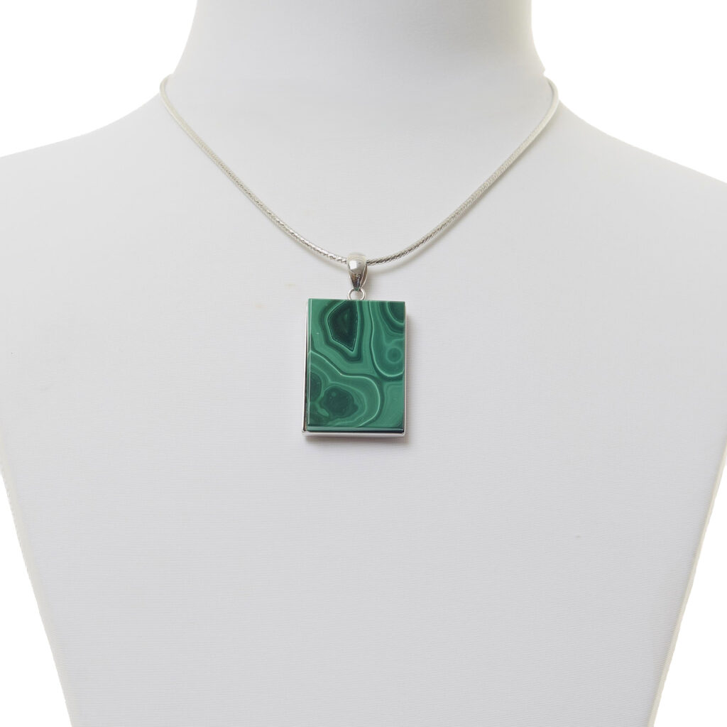 Ciondolo in Malachite con Argento