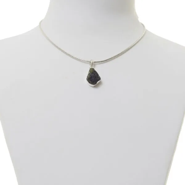 Ciondolo in Moldavite con Argento