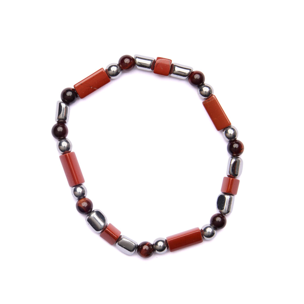 Bracciale Uomo elastico in Occhio di bue e Diaspro