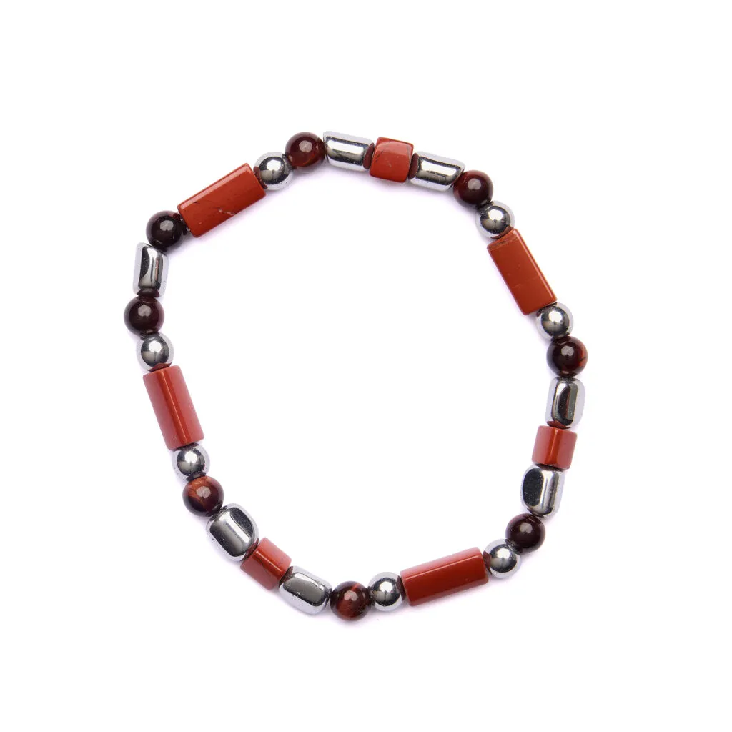 Bracciale Uomo elastico in Occhio di bue e Diaspro