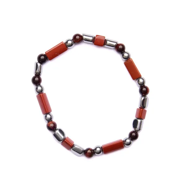 Bracciale Uomo elastico in Occhio di bue e Diaspro