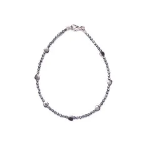 Bracciale in Ematite Rodiata con elementi a Cuore