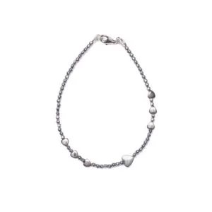 Bracciale in Ematite Rodiata con elementi a Cuore