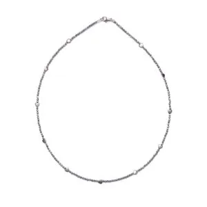 Collana in Ematite Rodiata con elementi a Cuore