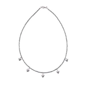 Collana in Ematite Rodiata con elementi Charms a Cuore