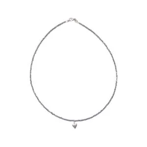 Collana in Ematite Rodiata con elemento Charms a Cuore