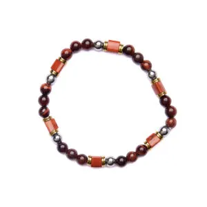 Bracciale Uomo elastico in Occhio di bue e Diaspro