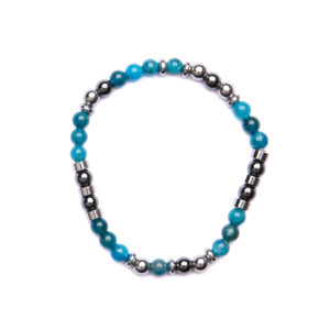 Bracciale Uomo elastico in Apatite ed Ematite