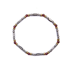 Bracciale Uomo elastico in Ematite Rodiata e Granato