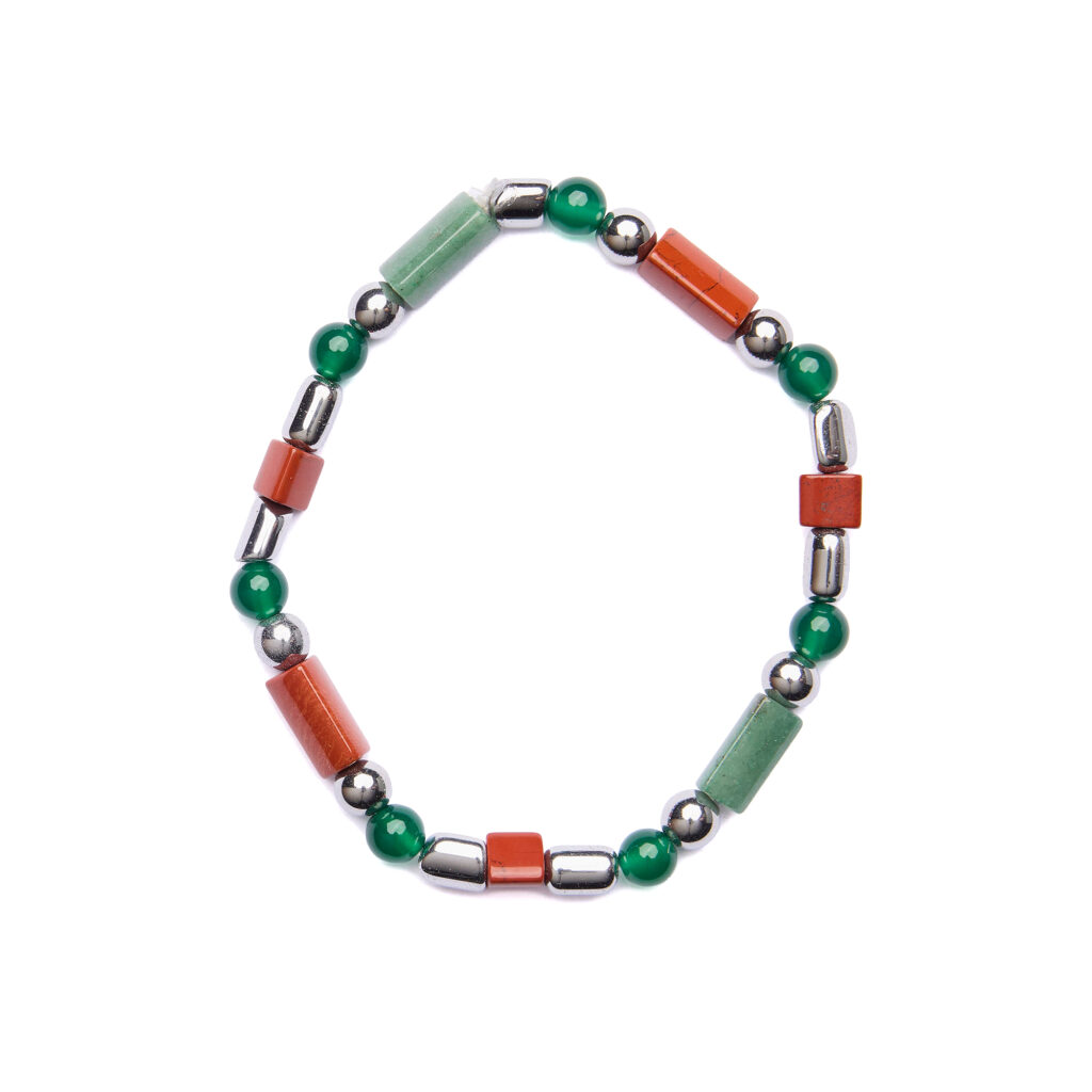 Bracciale Uomo elastico in Ematite e Diaspro