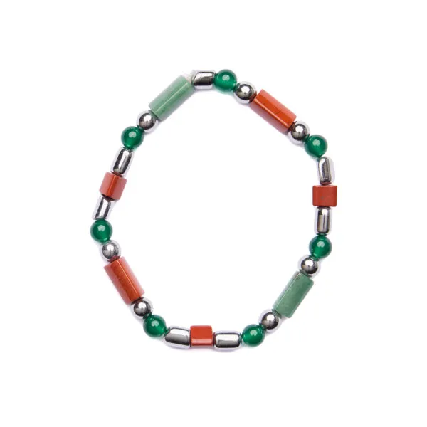 Bracciale Uomo elastico in Ematite e Diaspro