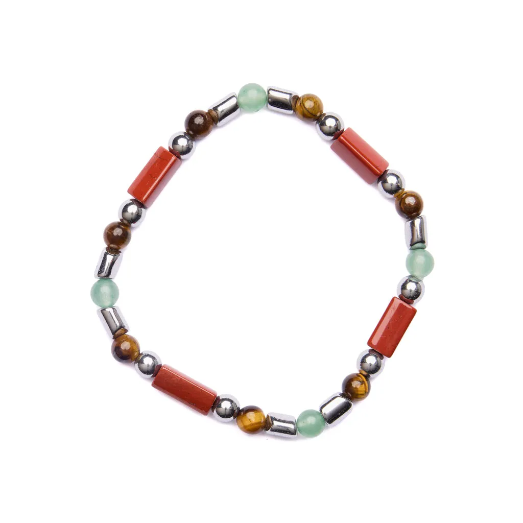 Bracciale Uomo elastico in Avventurina e Diaspro