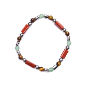 Bracciale Uomo elastico in Avventurina e Diaspro