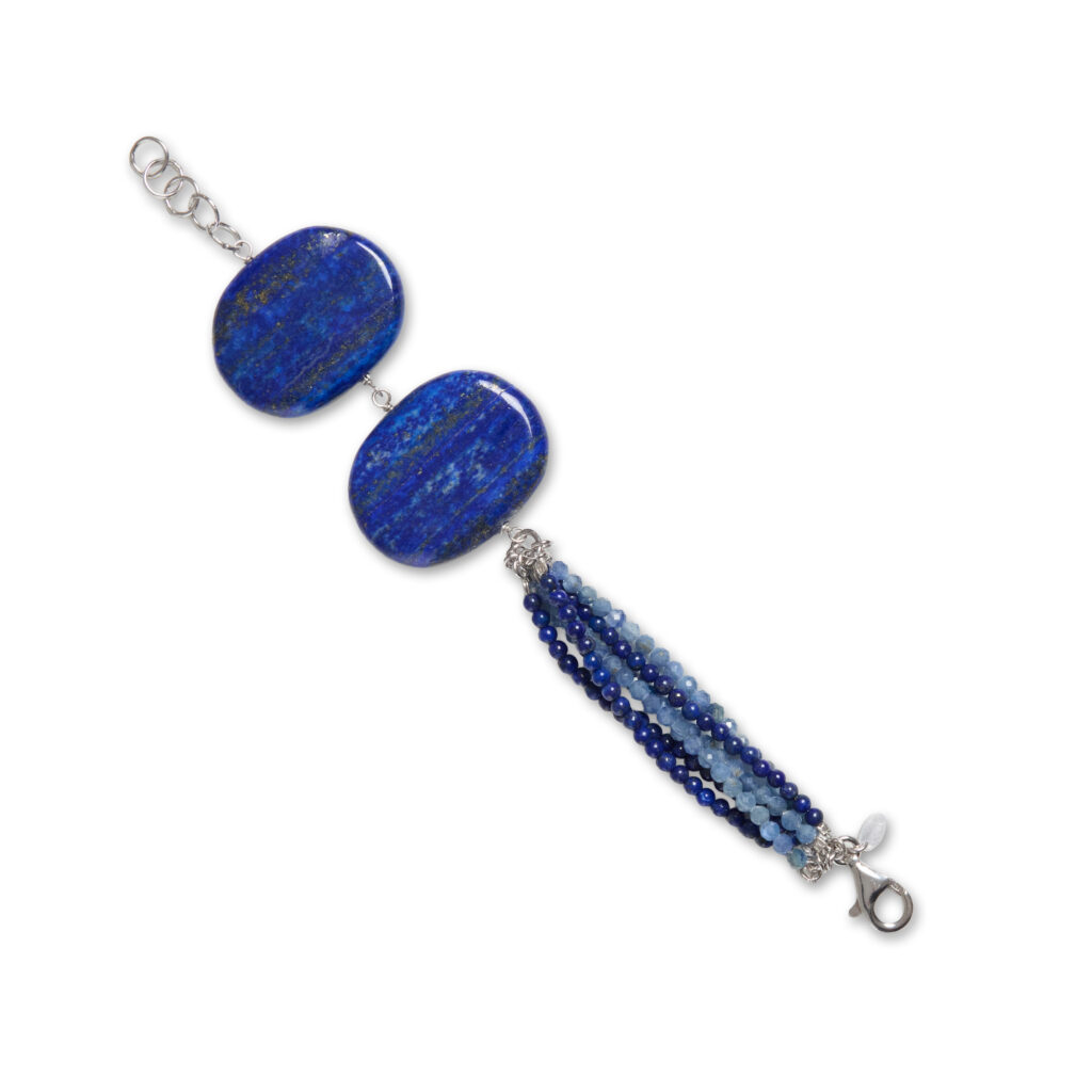Bracciale infilato in Lapislazzuli e Cianite