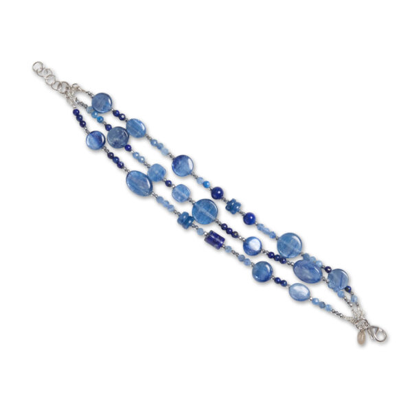 Bracciale infilato in Lapislazzuli, Cianite ed Ematite